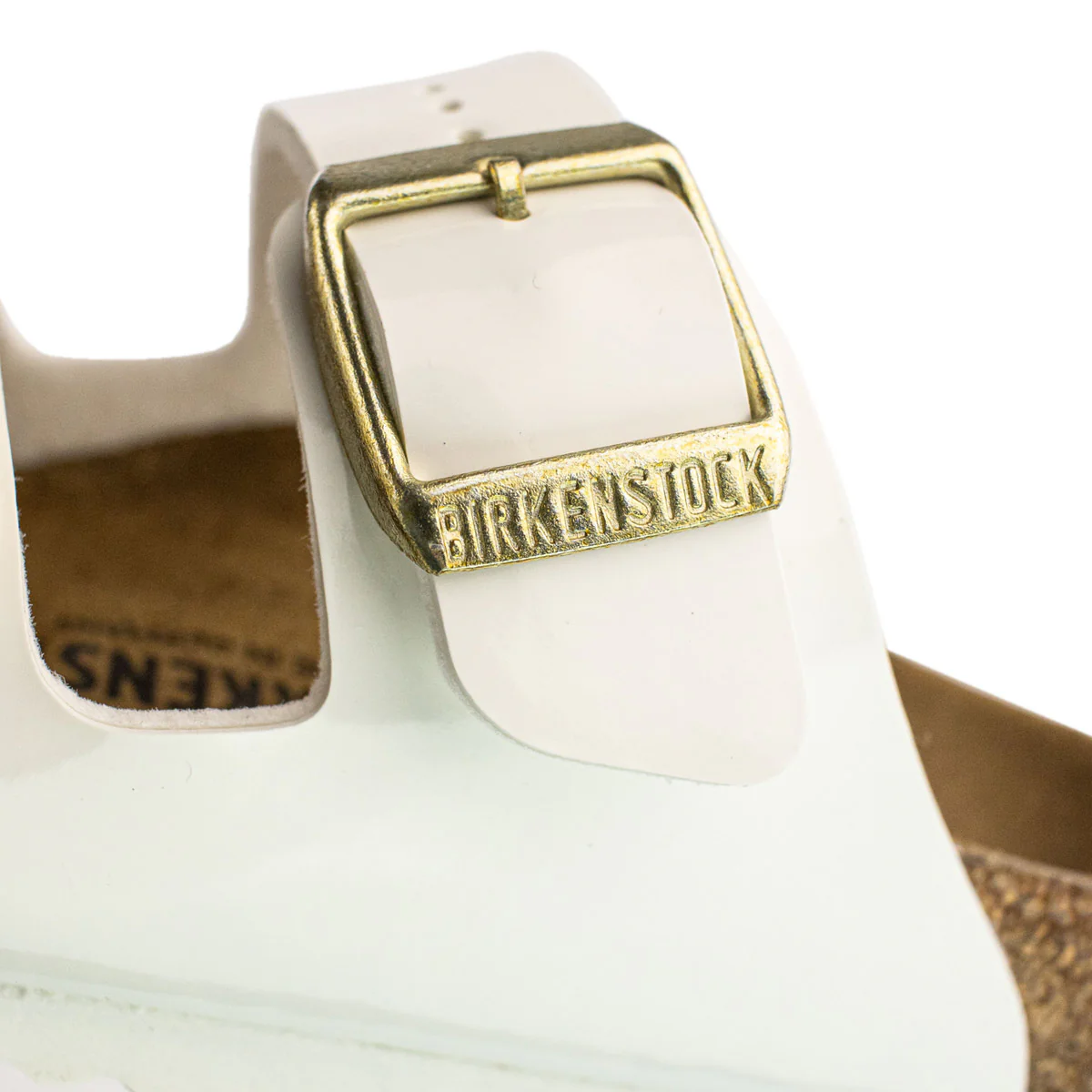 Birkenstock Arizona Kids BS Birko-Floor Patent White 1027150 - weiss-gold - Image 3