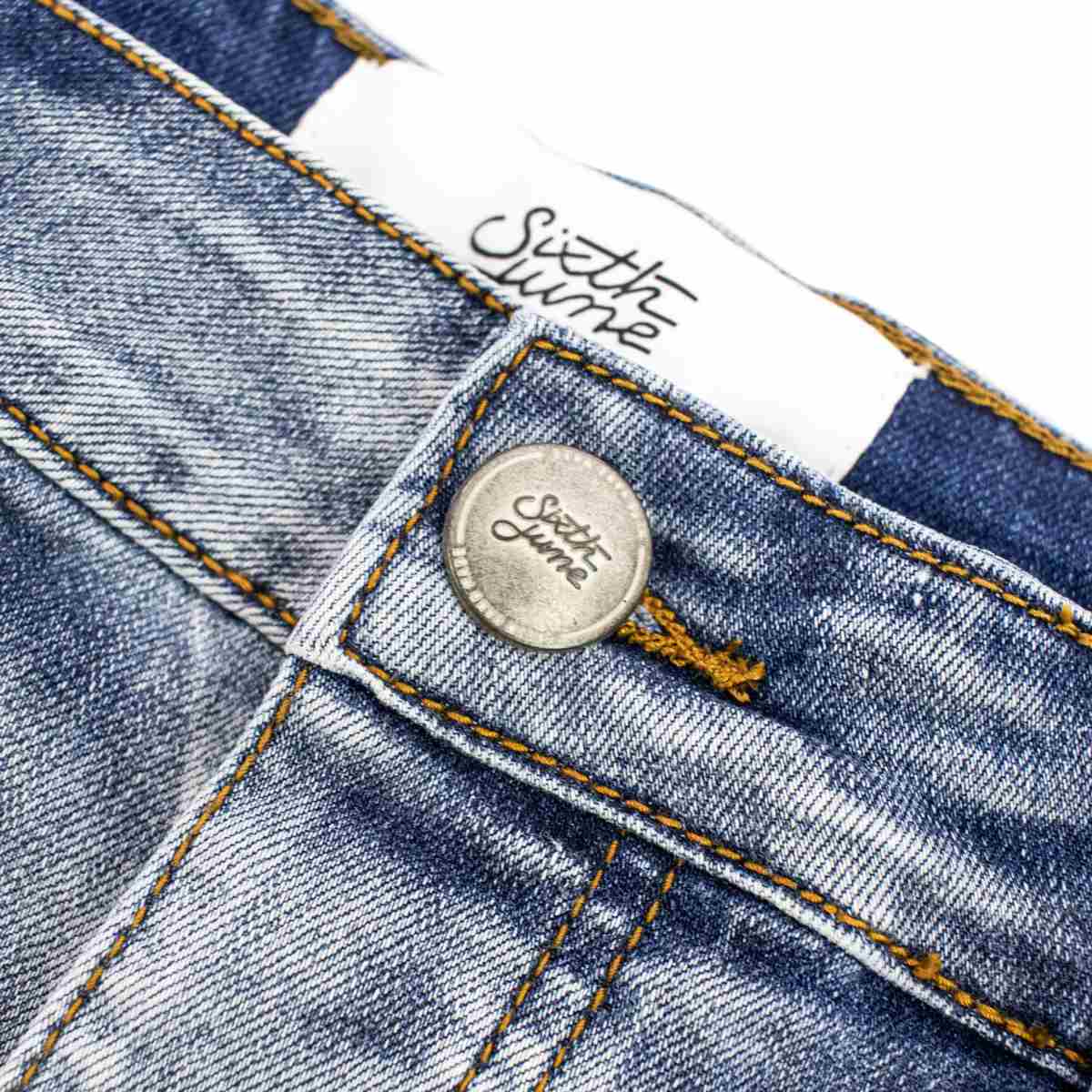 Sixth June Denim wiht Biker Patch Jeans M3763HDE - hellblau - Image 4